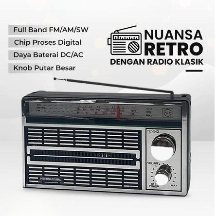 RADIO LISTRIK dan BATERAI JADUL INTERNATIONAL F-4250 DENGAN 3 BAND AM-FM / PORTABLE RADIO JADUL UNIK
