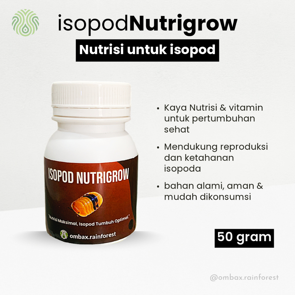 Isopod NutriGrow – Suplemen Bantu Pertumbuhan & Reproduksi Isopod