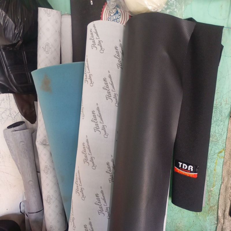 lapis jok motor dasar soul vario beat, bintik-bintik lubang, per setengah meter, kulit jok motor teb