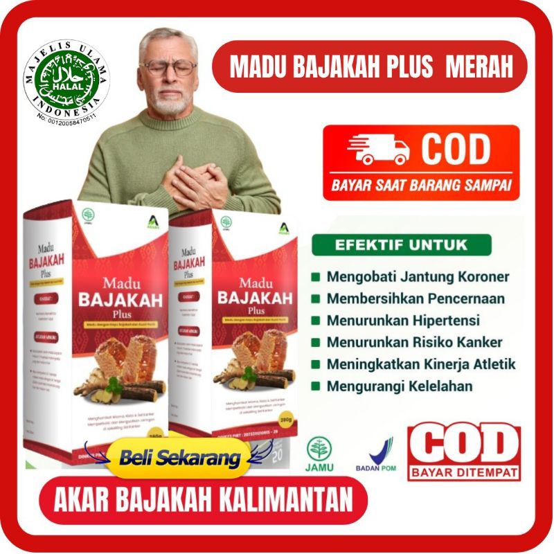 MADU BAJAKAH MERAH 280 GR - MADU BAJAKAH PLUS MERAH Asam Urat Kolestetol Tinggi Rematik Reumatik Lem