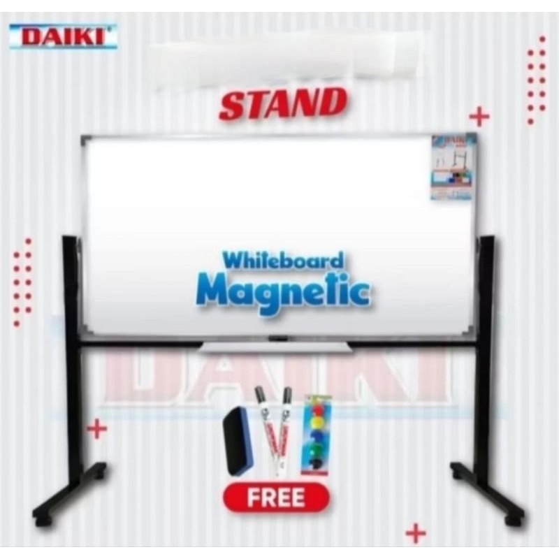 

Daiki Papan Tulis White Board Single Face Stand Magnetik uk 80 x 150 cm / 80 x 180 cm