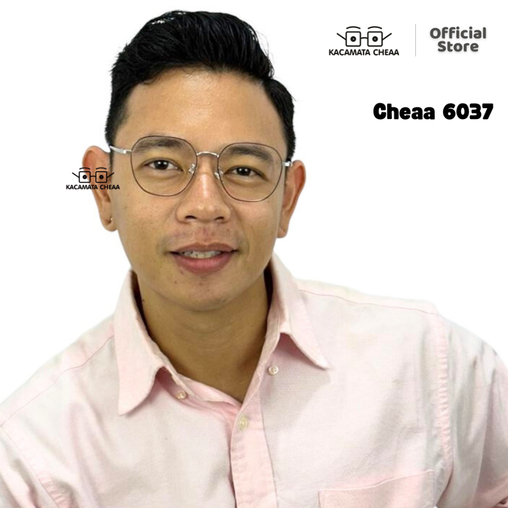 Kacamata BlueRay PhotoChromic AntiRadiasi -CHEAA 6037- Normal Minus Plus Pria Wanita Segi Besi