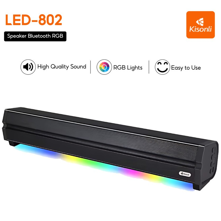 KISONLI Speaker Bluetooth/Komputer LED-802 Soundbar Portable 5.3 Super Bass