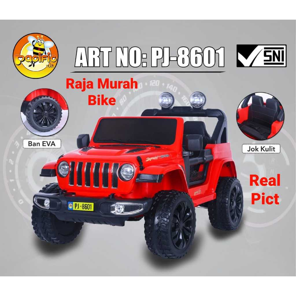 Mobil Aki Anak Pacific PJ-8601+ Mobilan Aki Anak PJ-8601+ Pacific Ban Karet Eva Termurah