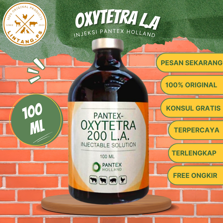 Oxy LA Pantex 100 ml - Obat Hewan Injeksi - Antibiotik Sapi Kambing Domba Ternak - Oxy LA Holland