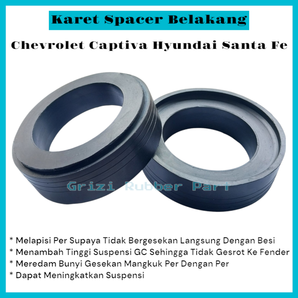 Karet Spacer Tatakan Peninggi Per Keong Belakang Chevrolet Captiva Hyundai Santa Fe 1Set(2Pcs)
