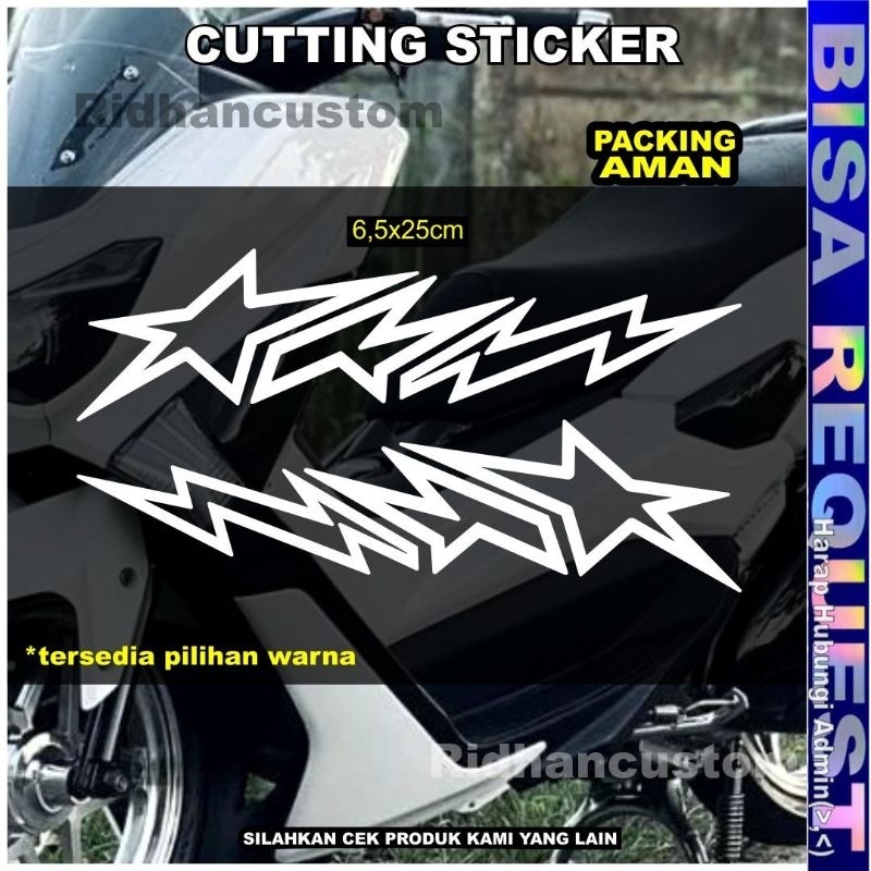 [ BINTANG PETIR ] CUTTING STICKER BODY MOTOR MATIC KEREN