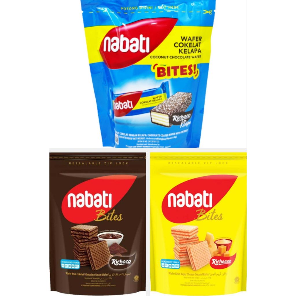 

Nabati Pouch Richeese Keju Cokelat Richoco Wafer Klapa 11 x 6 g