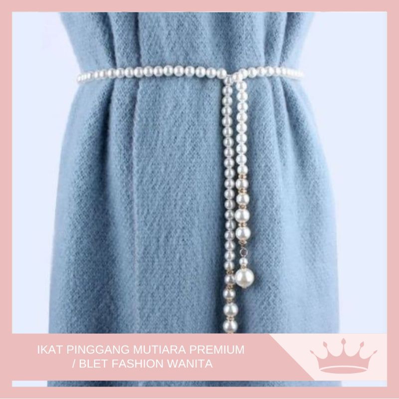 Ikat Pinggang Mutiara Wanita Premium / Ikat Pinggang Dress Gamis Belt Fashion Wanita