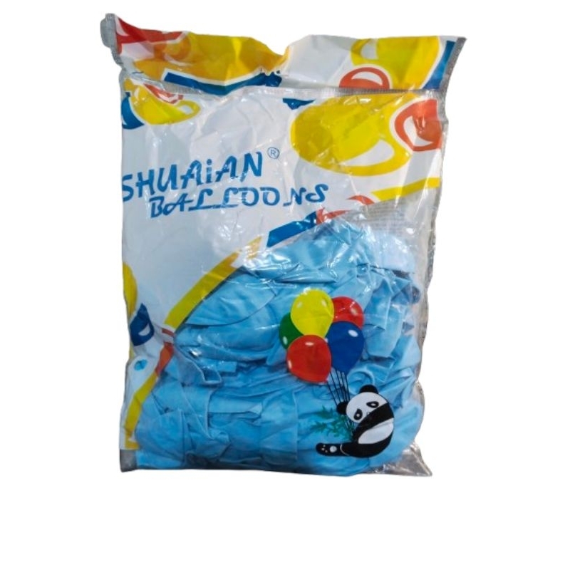 BALON LATEX DOFF BIRU MUDA 1 PACK ISI 100 PCS