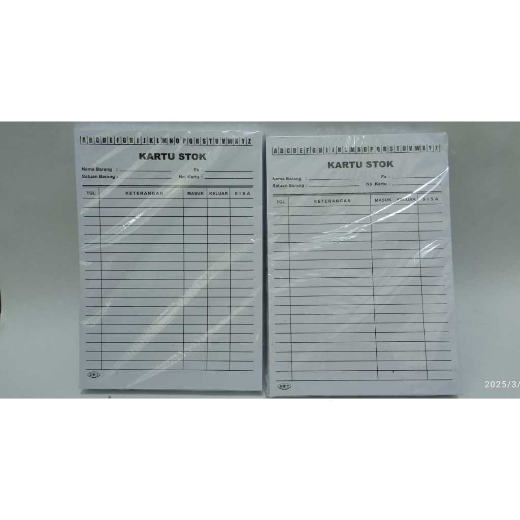 

kartu stock/ kartu persediaan barang/Kartu Stock Kecil Putih 15*21cm isi 100 Lembar