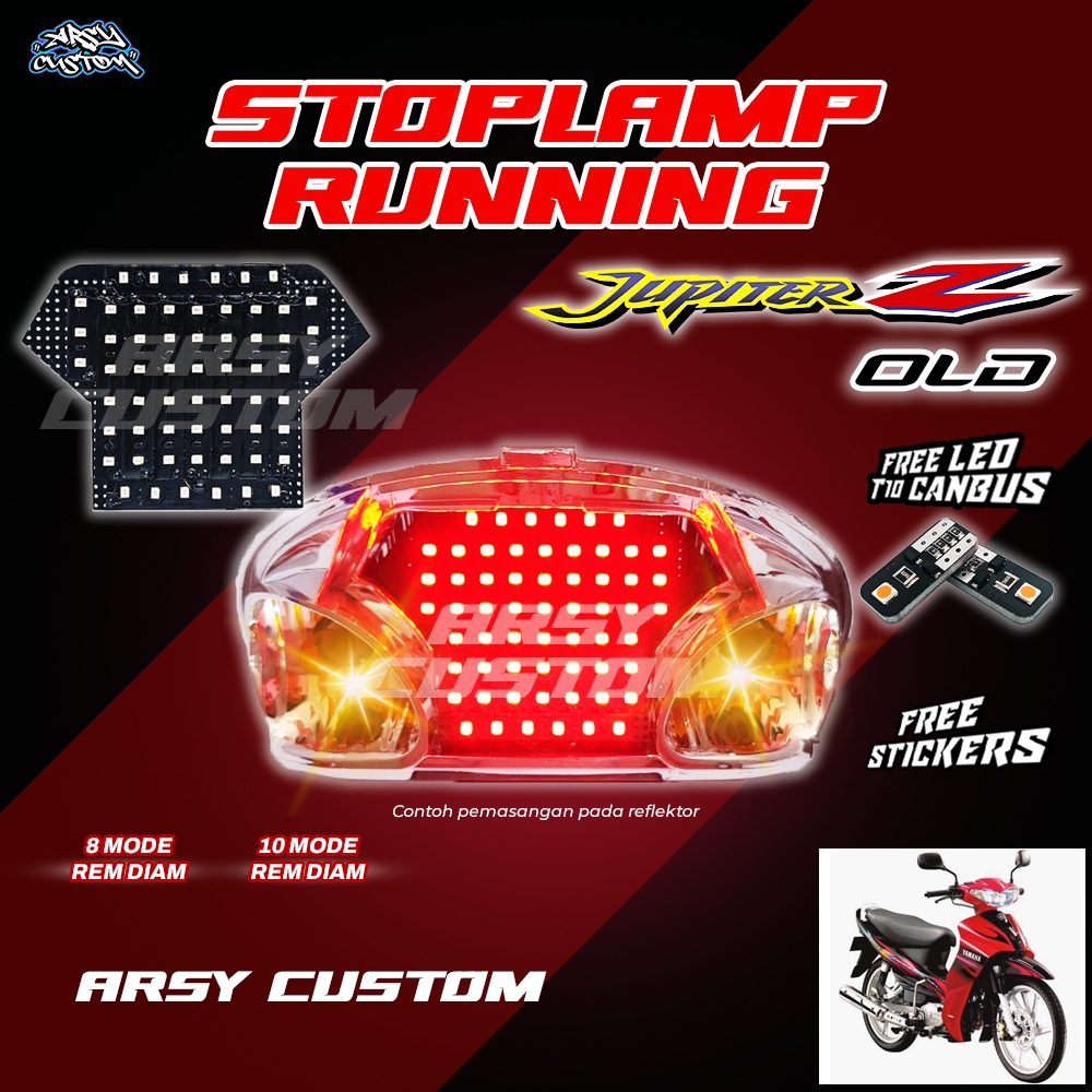 Lampu Rem Jupiter Z Old 8 10 Mode Running Otomatis Manual Lampu DRL LED Variasi