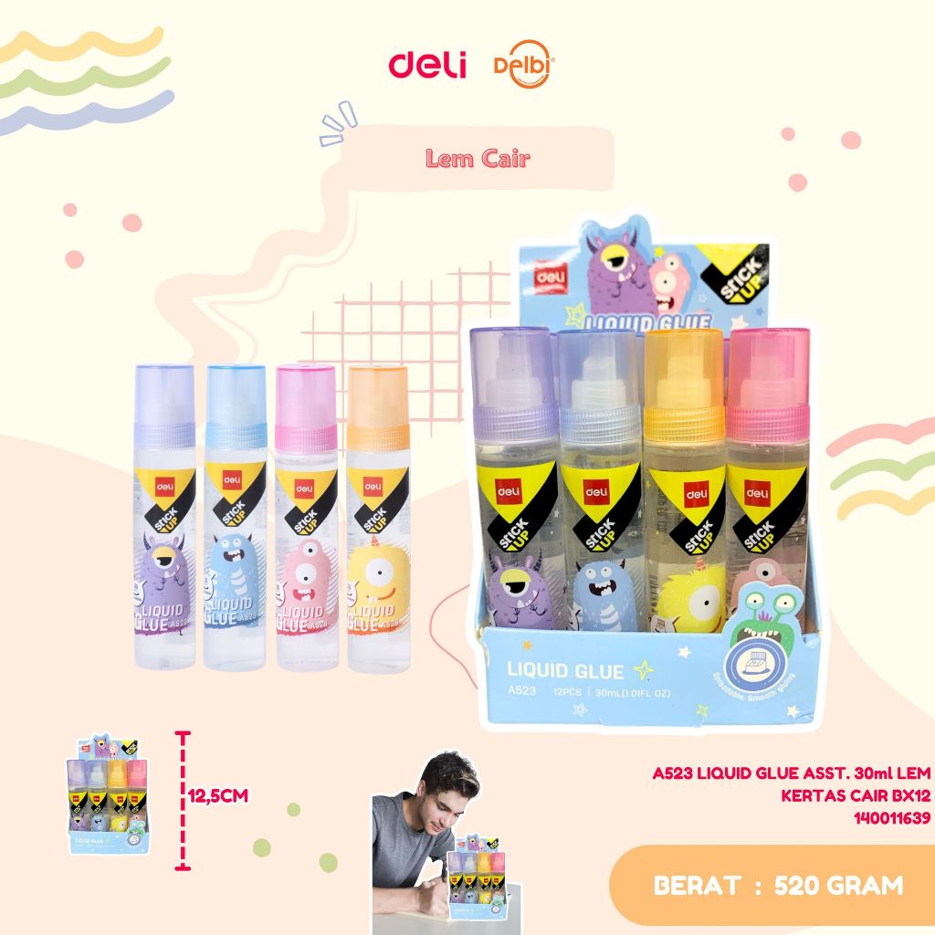 

A523 LIQUID GLUE ASST. 30ml LEM KERTAS CAIR