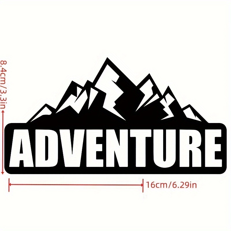 Stiker Stiker Vinil Adventure Mountain untuk Mobil, Stiker Styling Mobil Kartun, Penempatan Belakang
