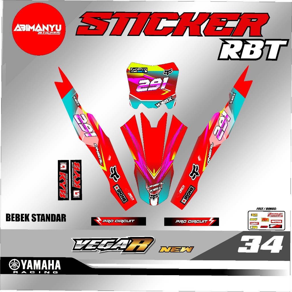 Sticker SETRIPING Semi Fullbody Rbt VEGA R NEW Rbt Motor Trabas ABM / Stiker Rbt VEGA R NEW 34