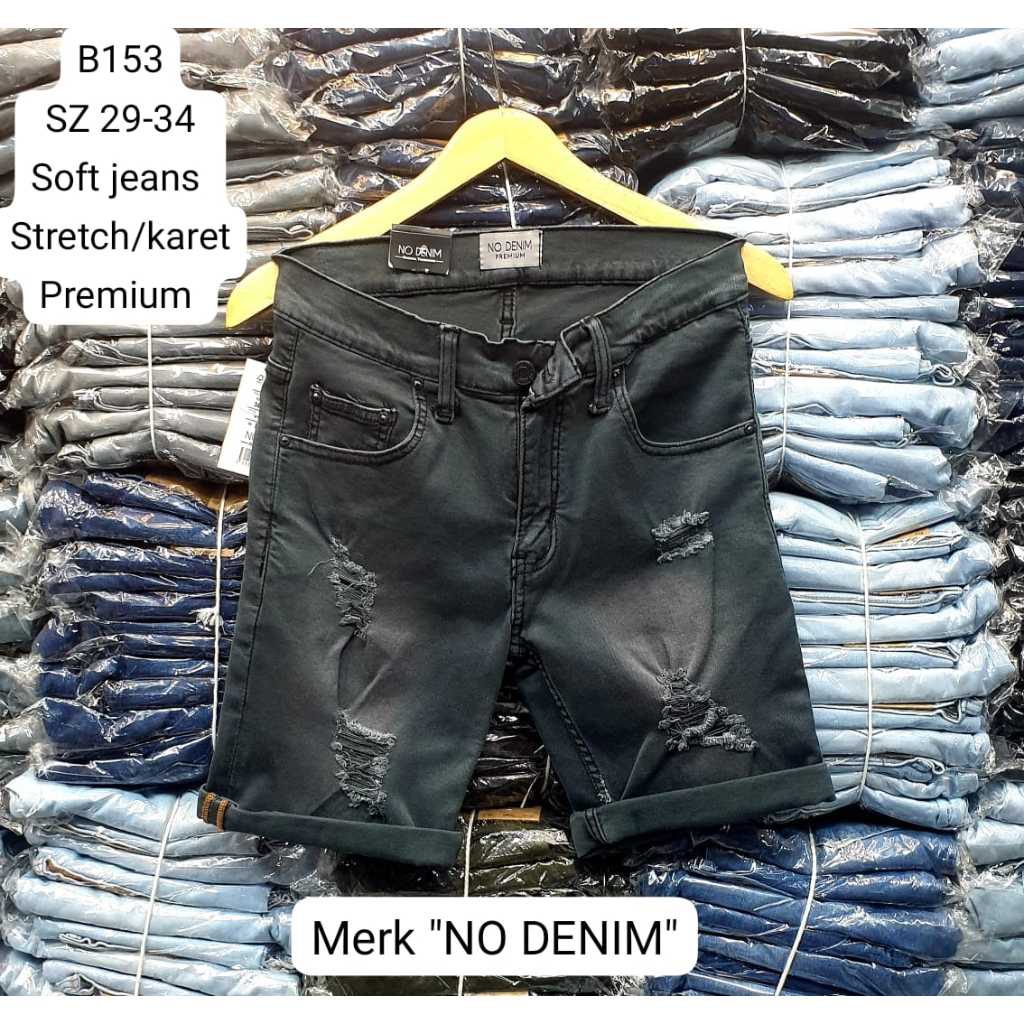 Celana pendek premium merk NO DENIM, bahan karet atau street buat pria