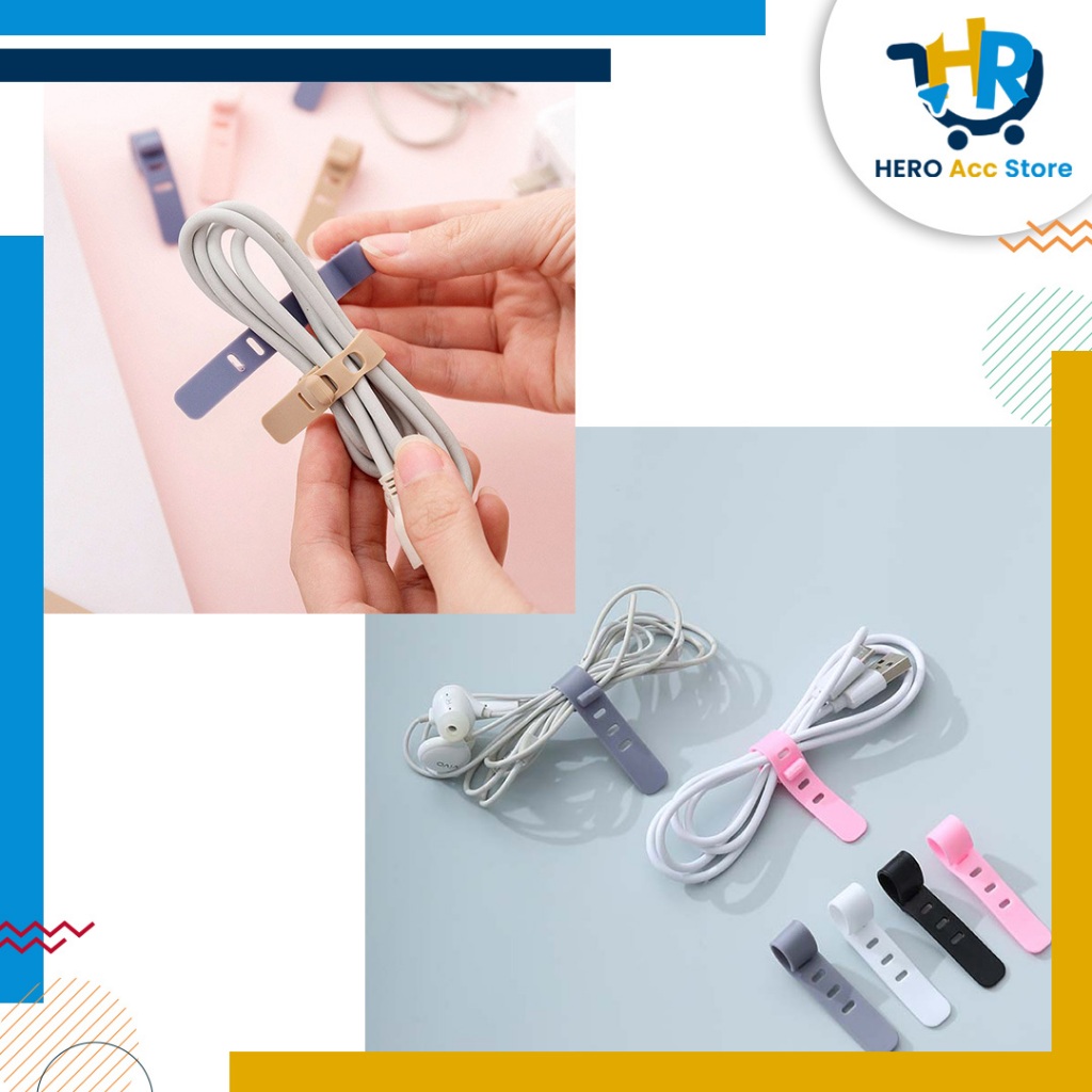 HR 18 Pengikat kabel silocon | Cord cable silicon | Pengikat kabel multifungsi | pengikat kabel kare