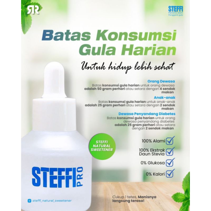 

Stevia STEFFI | Pemanai Alami daun stevia | 100% Alami | Bebas Diabetes | Aman untuk semua kalangan