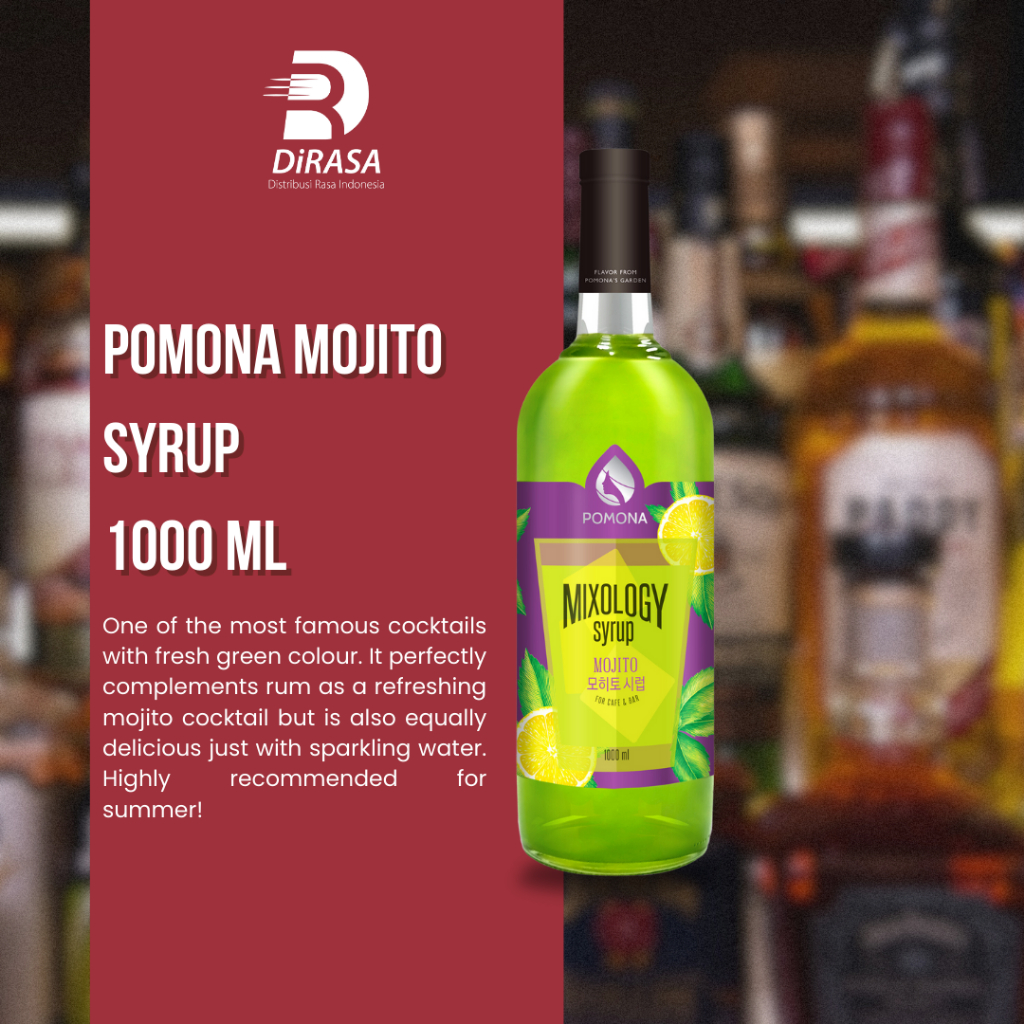 

DiRASA - POMONA Mojito Syrup 1000 ML Untuk Bisnis HORECA/Barista/Bartender/Mixologist