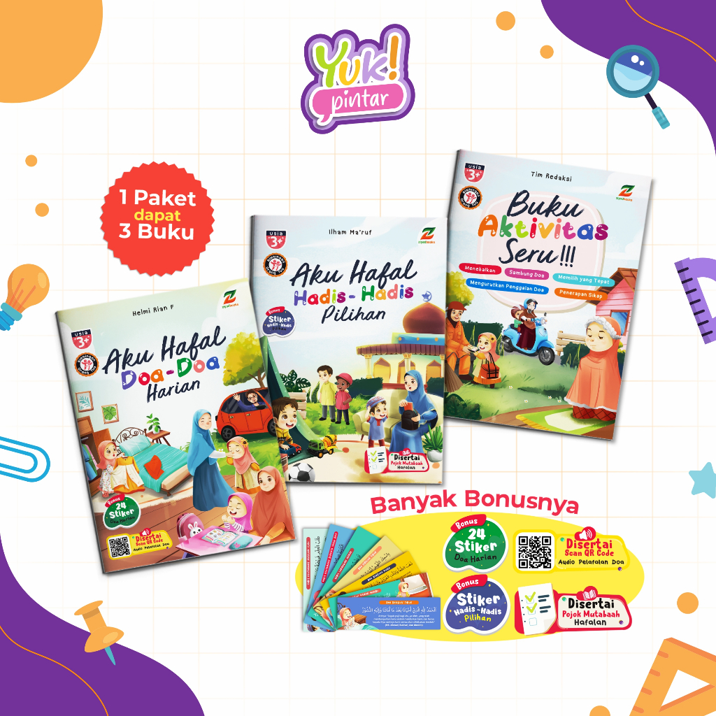 Ziyadbooks Official buku doa doa Paket Aku Hafal Doa Sehari hari harian dan hadis anak lengkap