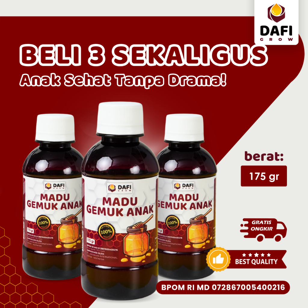 

DAFI GROW - Vitamin Anak Multivitamin Ideal untuk Anak yang Susah Makan, 175 gr
