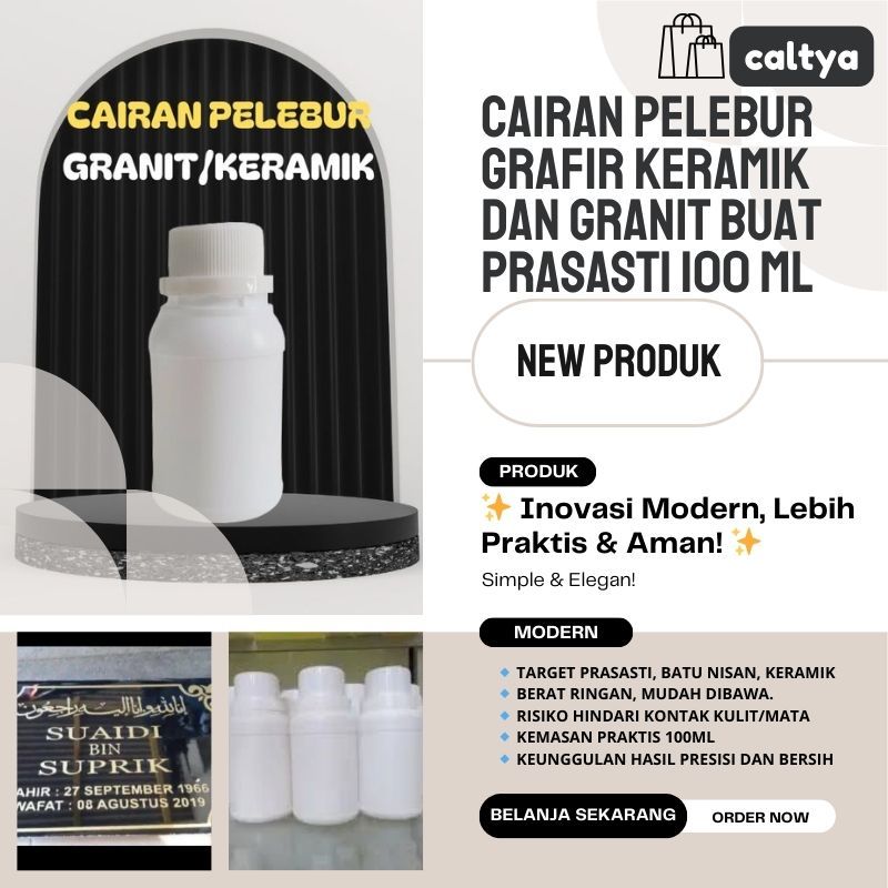

Cairan Pelebur Grafir Keramik Dan Granit Buat Prasasti 100 Ml