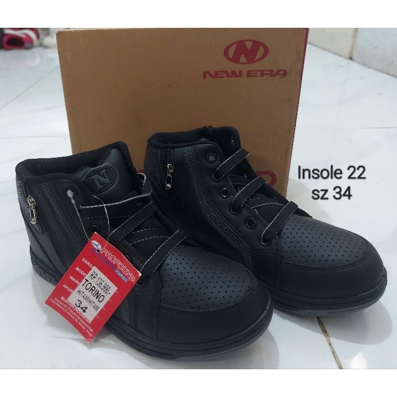 SEPATU NEW ERA TORINO BLACK SIZE 34 (INSOLE 22)