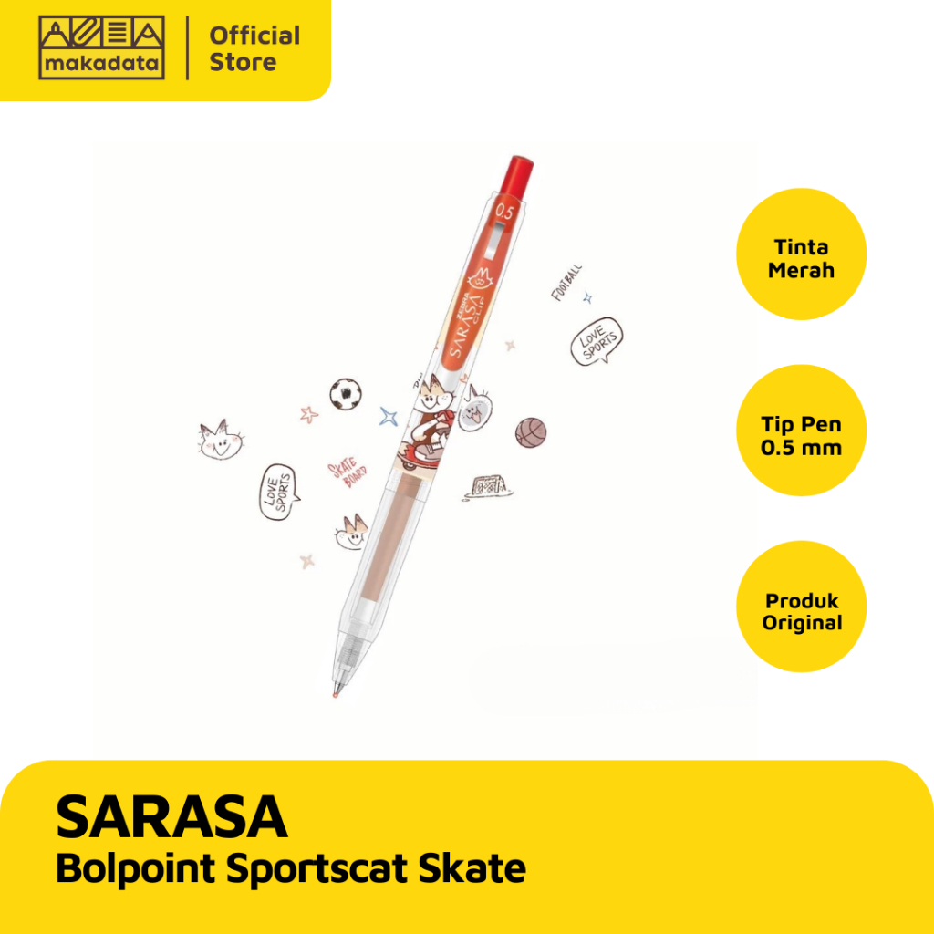 

PULPEN | BOLPEN SARASA SPORTSCAT SKATE RED 0.5 MURAH