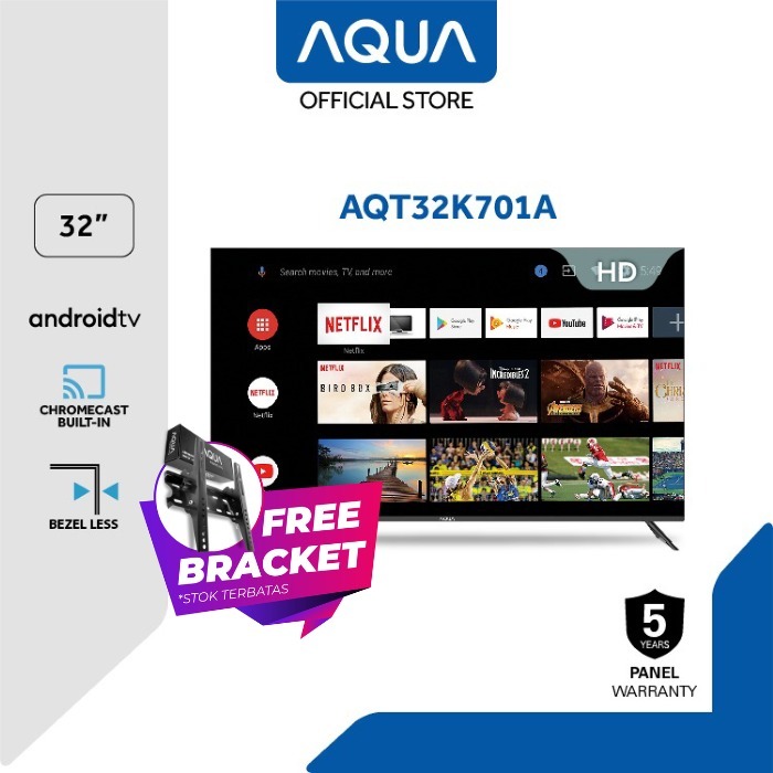Candy Official Store - AQUA Elektronik Smart Android TV AQT32K701A 32 Inch - Android 11