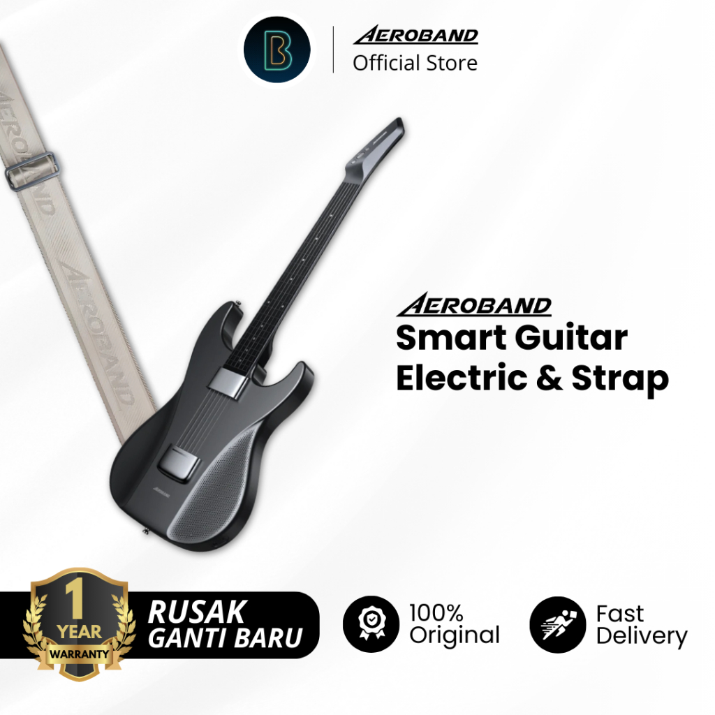 AEROBAND Guitar Smart Guitar Electric Stringless dan Strap Bundling