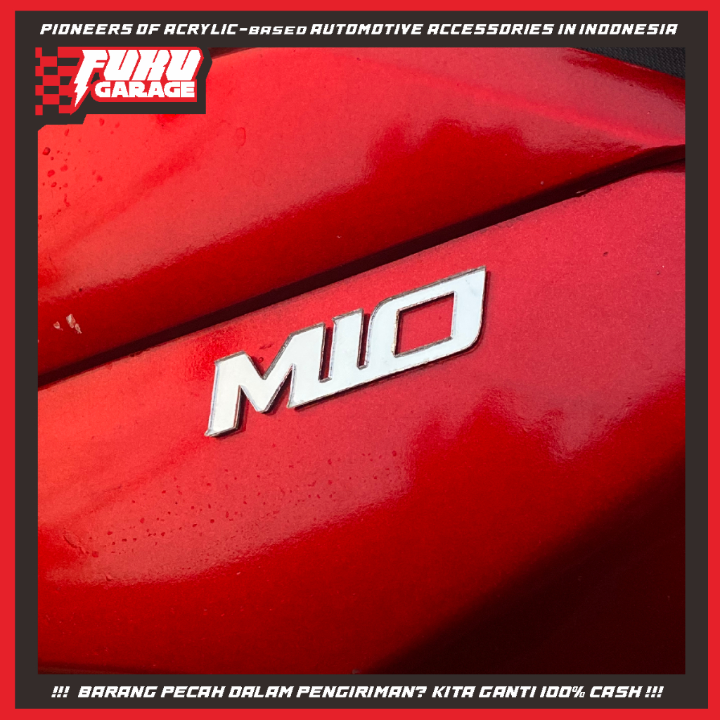 MIO Emblem Yamaha MIO 2 PCS Logo Timbul 3D Aksesoris Motor  Emblem chrome mirror premium motor, Embl