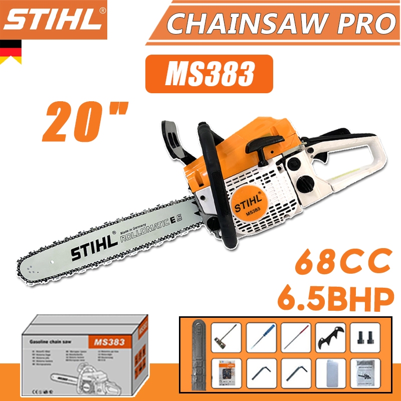 ready Chainsaw Mini Mesin Potong Kayu 68CC Mesin Sinso Senso 2Tak 20inch Original