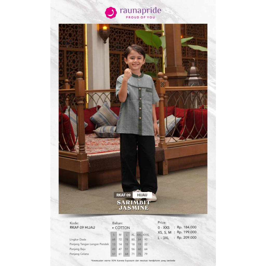 RAUNA PRIDE Koko Anak Putih & Hijau