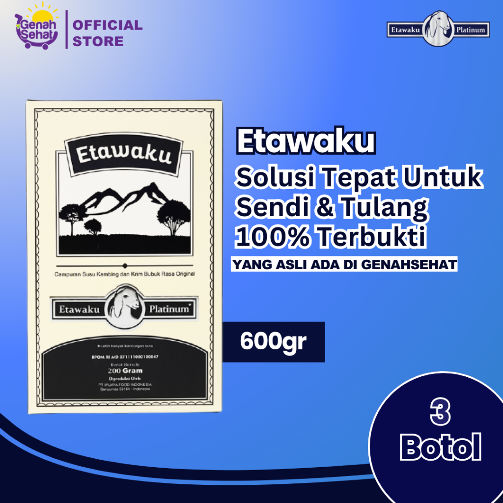 

Etawaku Platinum Susu Kambing Etawa Untuk Sesak Nafas dan Nyeri Sendi Official 3 Box