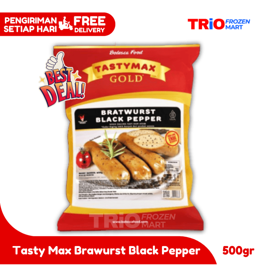 

Tasty Max Bratwurst Black Pepper 500gr