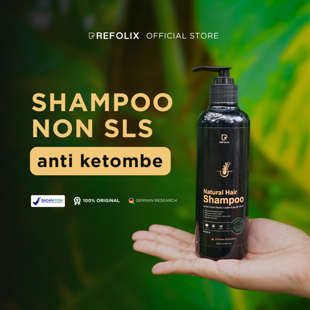 Sampo non SLS anti ketombe - REFOLIX Natural Hair Shampoo untuk mengatasi ketombe