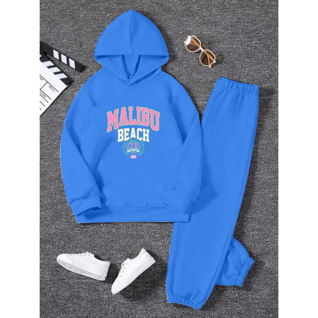 Lexander Setelan Sweater Hoodie Topi Anak Remaja Gambar Malibu