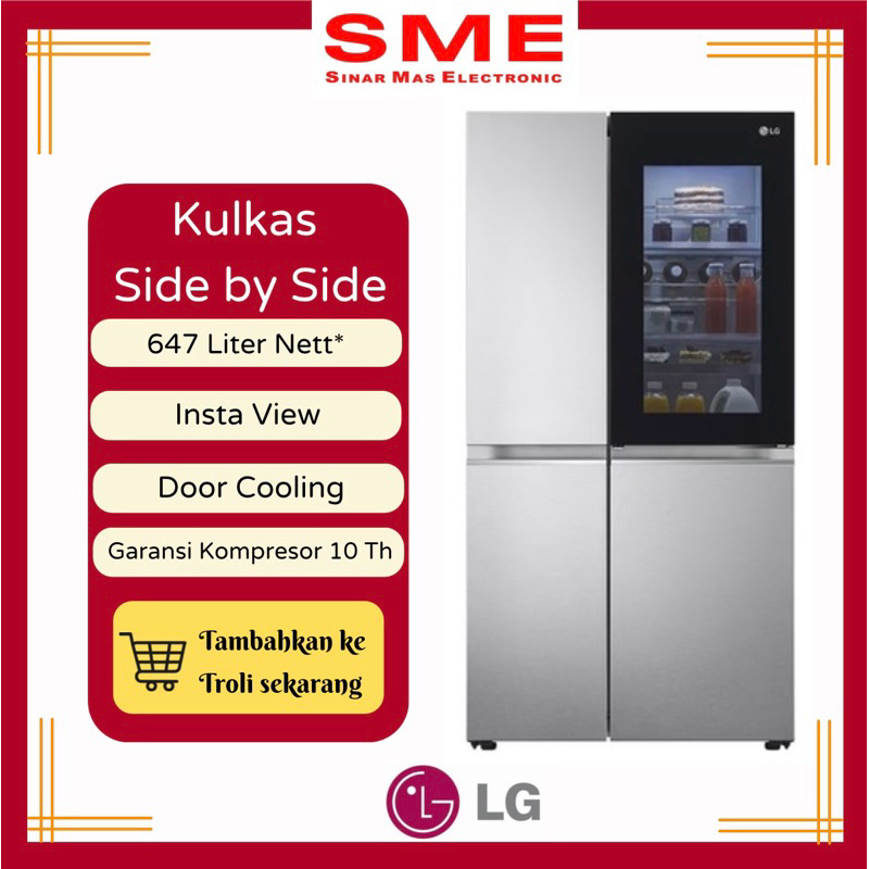 Lemari Es / Kulkas Side By Side LG 647L INVERTER