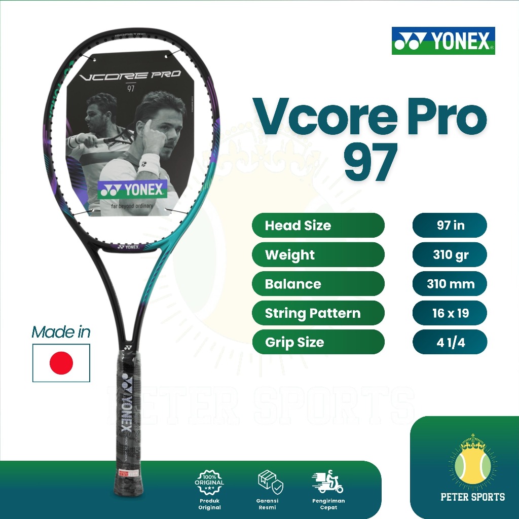 Yonex Vcore Pro Green Purple - Raket Tenis Yonex Vcore Pro