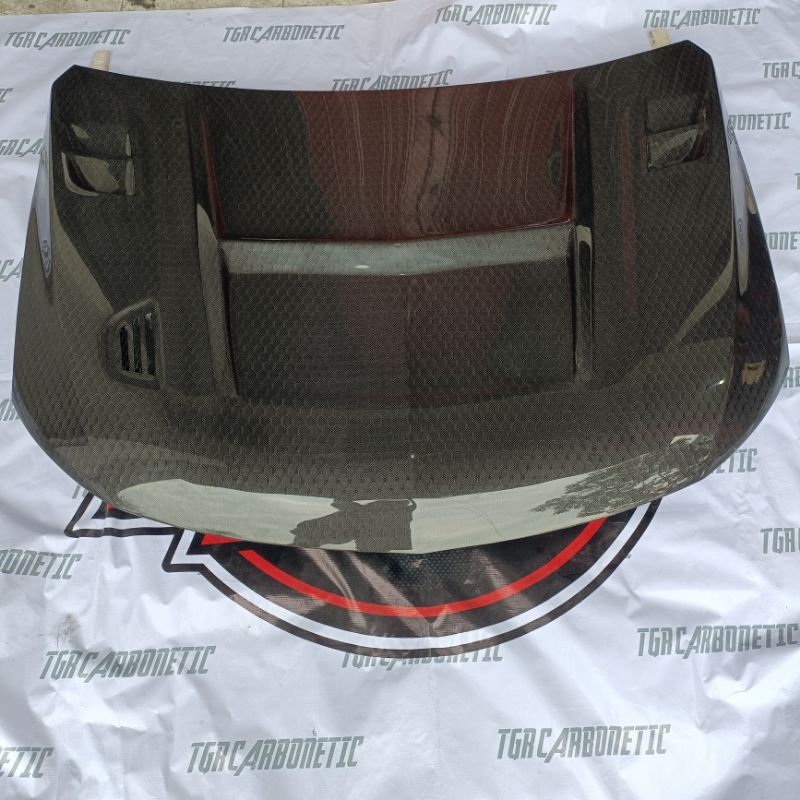 kap mesin carbon karbon kevlar pajero sport 2016-2021