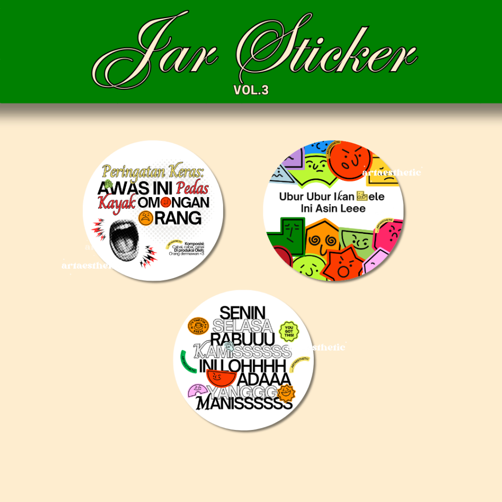 

[vol 3] Jar Sticker | Stiker Toples Lucu by artaesthetic