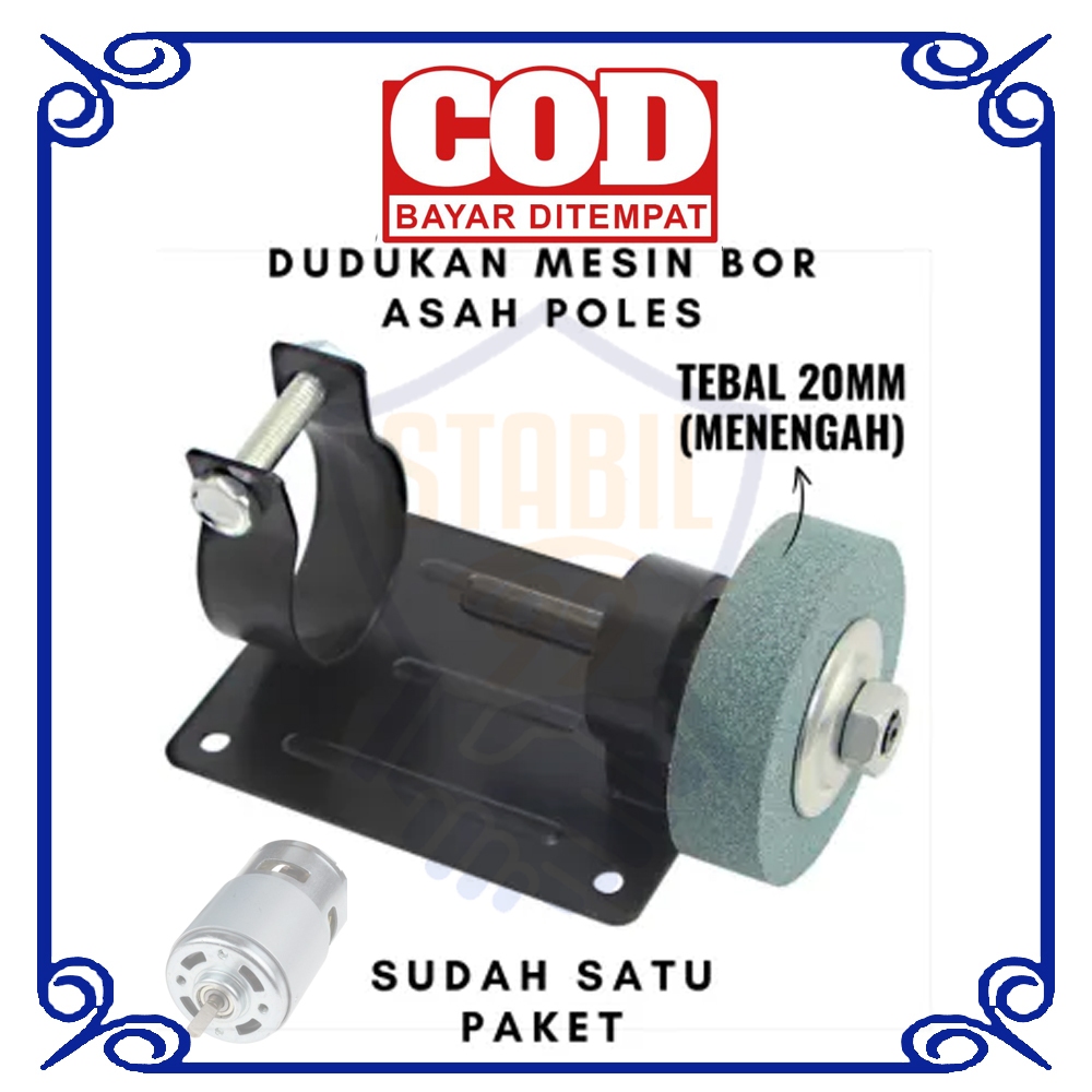 dudukan mesin bor listrik jadi gerinda poles asah batu duduk gosok pengasah dinamo 775