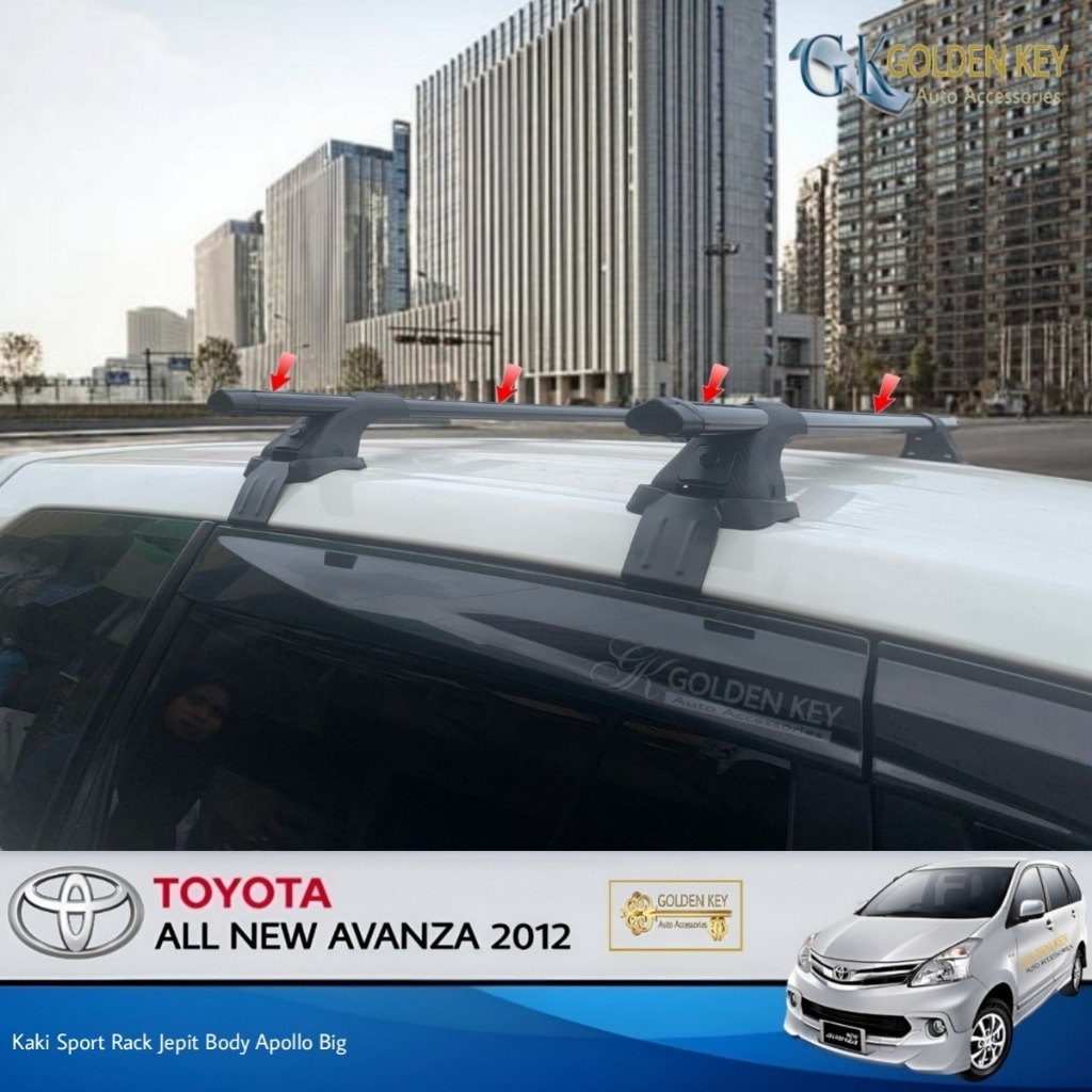 Kaki Sport Rack All New Avanza 2012 Crossbar Jepit Body Rak Bagasi Atas Mobil