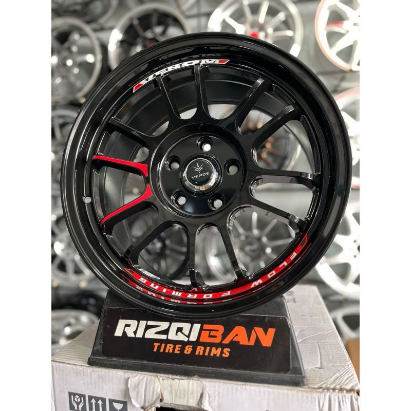 velg venom flow forming r17 black glossy pcd 5x114 kondisi baru