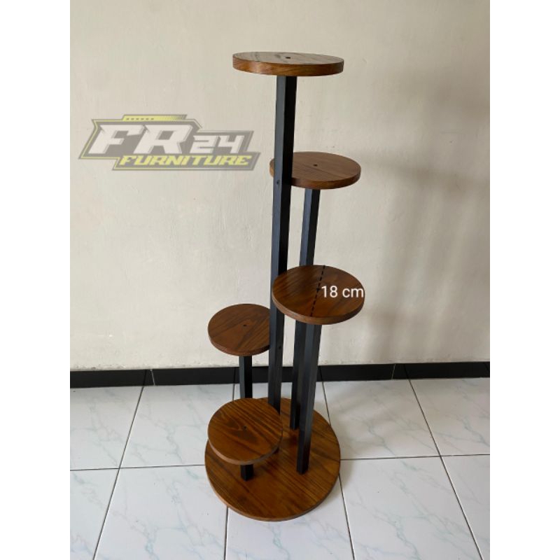 Rak bunga minimalis bentuk bulat tower plant flower 5 layer