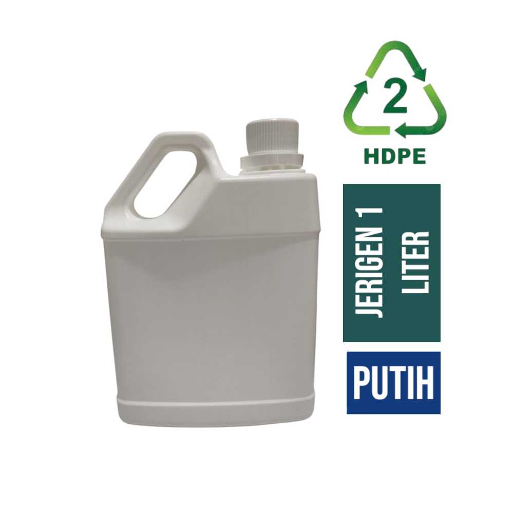 Jerigen 1 liter putih gagang samping