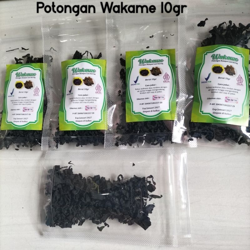 

Wakame Potongan Rumput Laut Kering 10gr Original seaweed Terlaris.