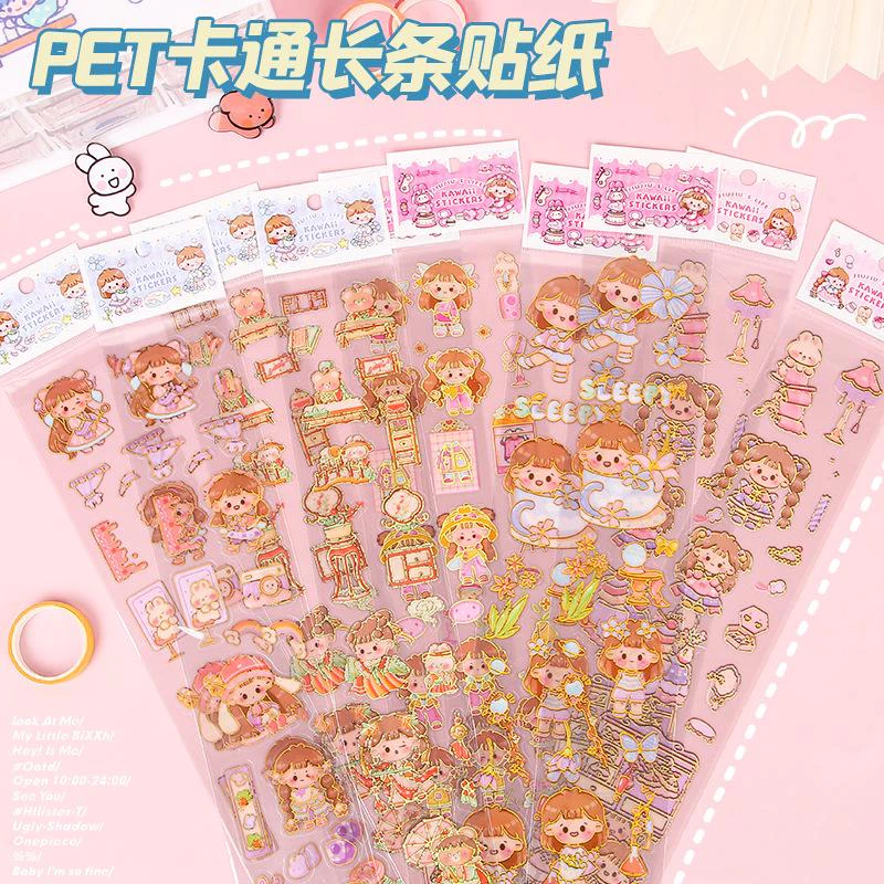 

[Ji] STICKER PANJANG LUCU TRANSPARAN PET / STIKER DIARY BUJO JURNAL