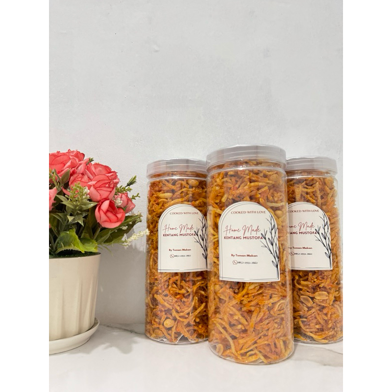 

Kentang Mustofa Teman Makan + Teri Medan + Kacang sambal asli toples 1.300 ml Halal