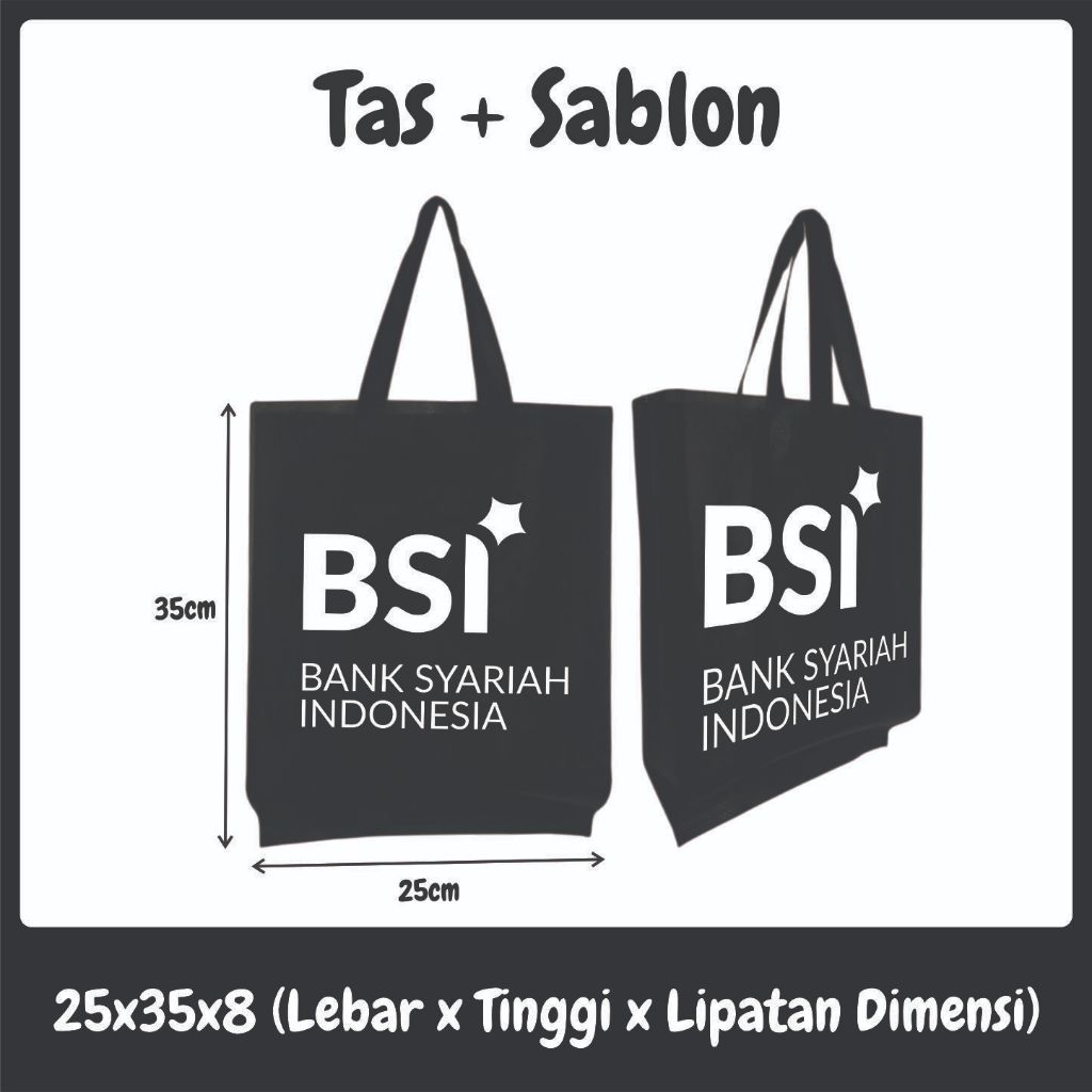 

Tas Spunbond Sablon (Pengerjaan Standar/Xpress) 25x35x8 cm Lipat Samping / Tahlil / Wedding / Khitan / Tasyakuran / Ultah / Event